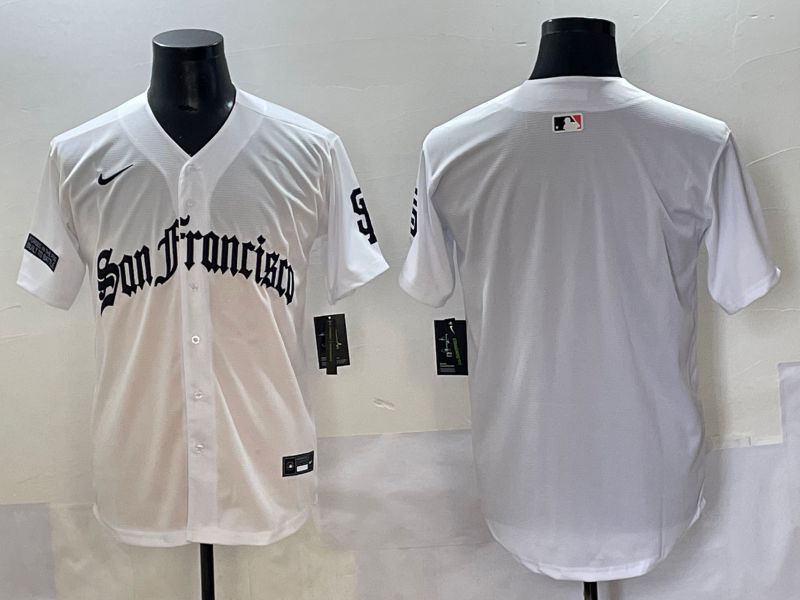 Men 2025 San Francisco Giants Blank White Five generations Joint Name Nike MLB Jersey style 3